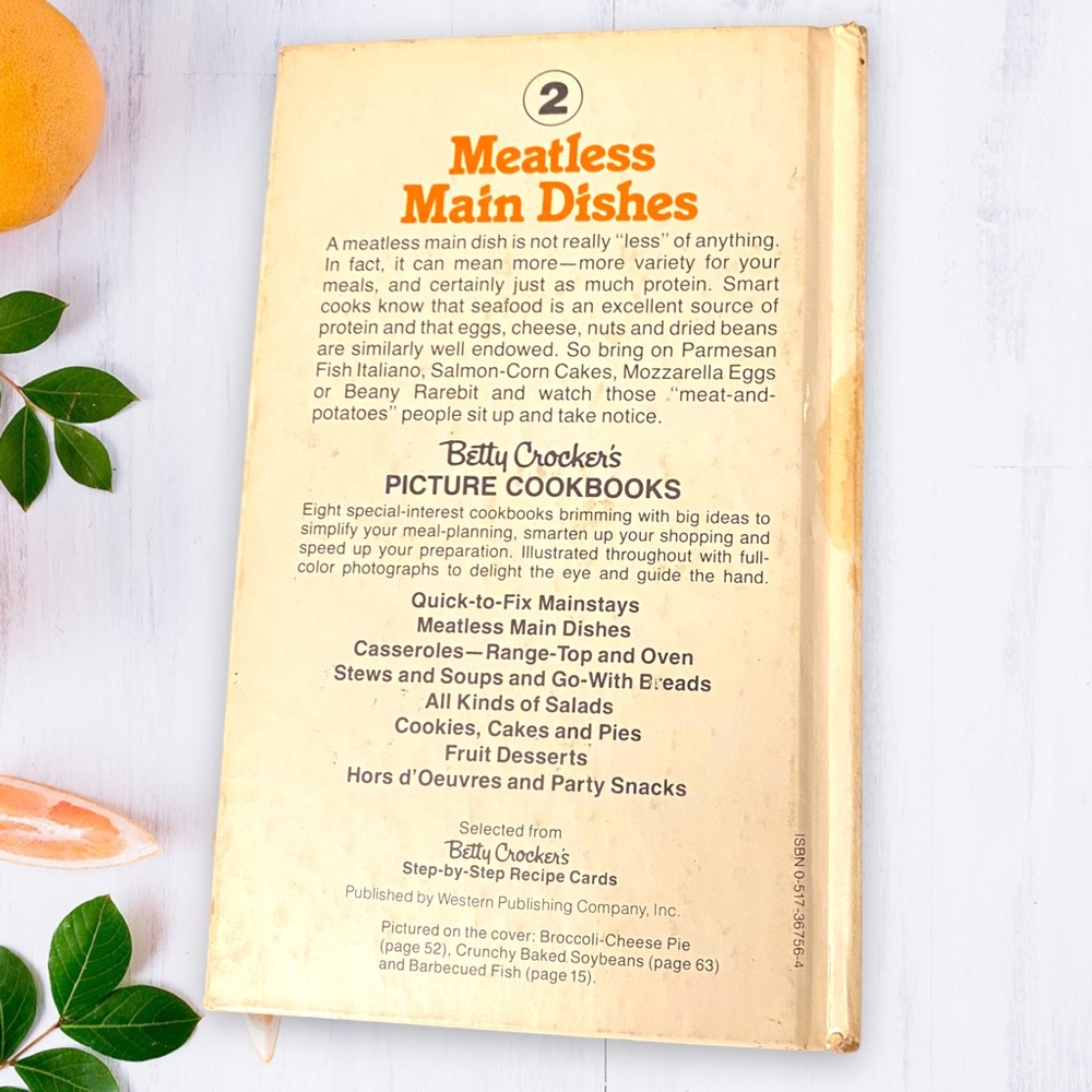Book Betty Crocker - Meatless Main Dishes Cookbook 1982 - Picture 2 of 6